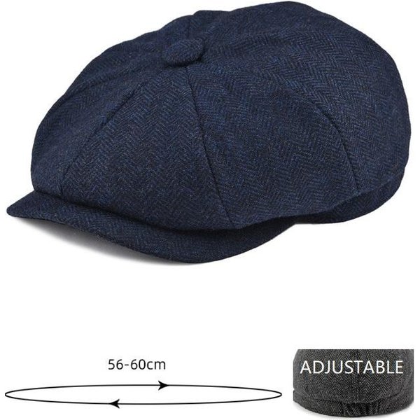 DużA GłOwa MęSka Plus Size Czapka Newsboy PłAska 100% BawełNa Gatsby Ivy Golf Cabbie Oversize XL 61CM-64CM Black-image