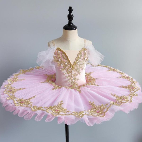 Tutú De Ballet Profesional Para NiñAs Y NiñOs, Disfraz De Ballet, Vestido De Bailarina, Disfraz De ActuacióN Para NiñAs 110Cm Color Rosa-image