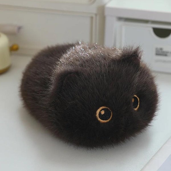 Urocza Pluszowa Zabawka Kot MięKki Puszysty Mini Kot Pluszowe ZwierząTko Kawaii OkrąGłY Pluszak Kotek Dla Dziewczynek Prezent Urodzinowy Ukojenie Lalka 20Cm-image