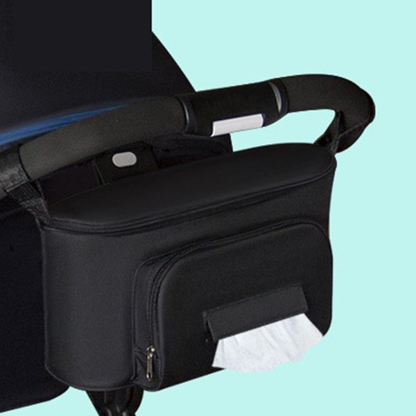 Bolsa Organizadora Para Cochecito De Bebé, Bolsa Organizadora De Color SóLido Para Cochecito De Mamá, Mochila Con Gancho Para Cesta Negro-image