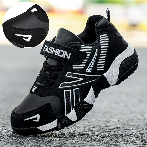 DziecięCe ChłOpięCe Buty Szkolne Sportowe Moda Sztuczna SkóRa Dla Dzieci Tenisowe Casualowe Trampki DziecięCe ChłOpięCe Buty Do Biegania 36 Czarny Kolor BiałY-image