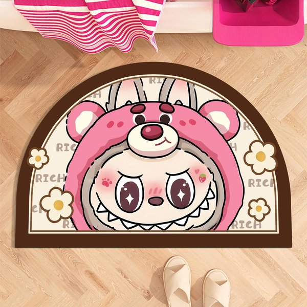 Alfombrilla De BañO De Barro De Diatomeas Labubu, Alfombrilla Absorbente De Agua Antideslizante De Secado RáPido Para Inodoro, Alfombrilla Absorbente Para Puerta De Inodoro, Alfombrilla Para Piso De Alfombra 40X60Cm 15.7X23.6In Brown-image