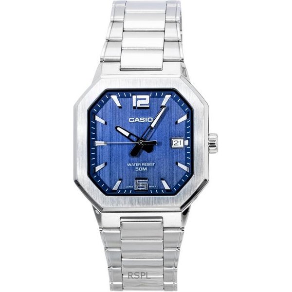 Reloj Para Hombre Casio AnalóGico Acero Inoxidable Esfera Azul Cuarzo MTP-B195D-2AV Azul-image
