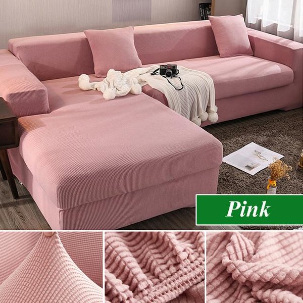 Funda De Sofá Para Sala De Estar, Forro Polar EláStico Grueso De 1 /2 /3 /4 Plazas, Funda De Sofá Esquinero En Forma De L Para Sofá Chaise Longue 4 Seater 215-300Cm-image