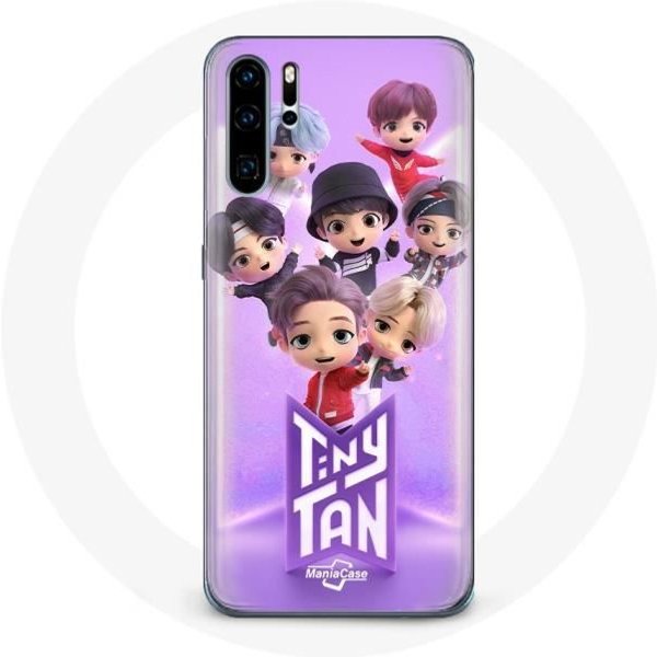 Funda Para Huawei P30 - Maniacase - BTS Tinytan - Silicona Flexible - Morado - ProteccióN Negro-image