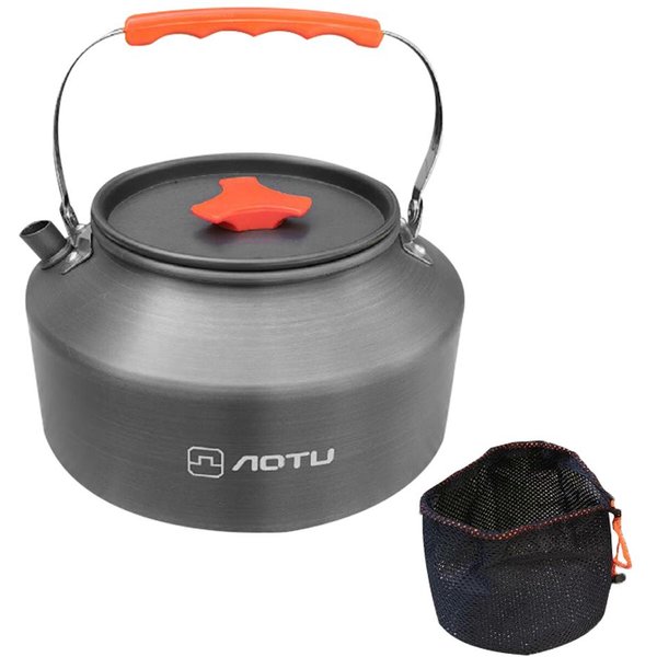 Hervidor De AleacióN De Aluminio Para Exteriores, Mango De Bloqueo, Olla Colgante Para Acampar, Cafetera PortáTil, Cocina De Picnic Gris Oscuro-image
