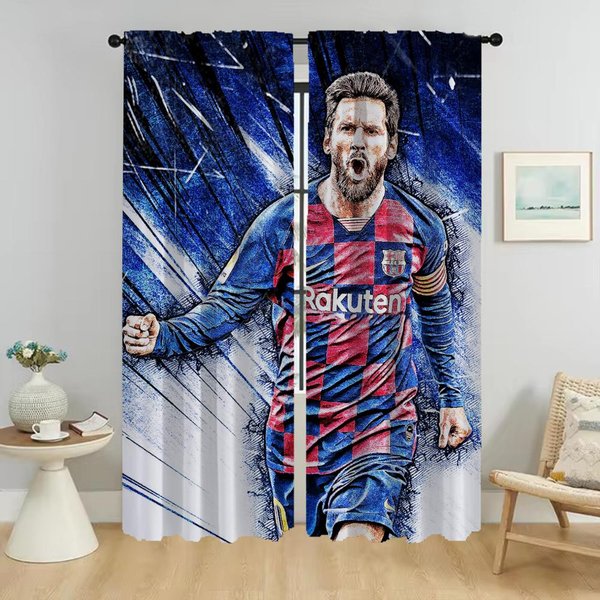 ZasłOna ZaciemniająCa Messi Do Pokoju 2 Panele Nowoczesne ZasłOny Do Salonu Tiul Do Sypialni ZasłOny Do WnęTrza Domu Rolety Przegroda W107Xh213Cmx2Pcs-Cl-image