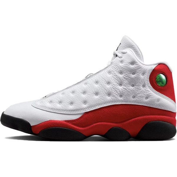 Jordan Air Jordan 13 Resistente Al Deslizamiento Resistente A La AbrasióN De CañA Media Zapatillas De Baloncesto Vintage Unisex Blanco Rojo 414571-102 45.5-image