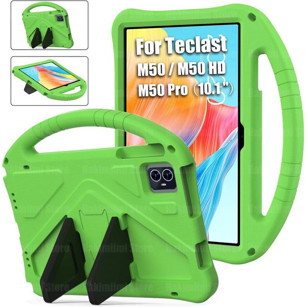 Etui Do Tabletu Teclast M50 M50HD M50Pro 10,1 Cala Dla Dzieci, WytrzymałE, Odporne Na WstrząSy, Przyjazne Dla Dzieci, Z Uchwytem, Podstawką, OsłOną Ochronną M50 (Hd) M50Pro 10.1 Zielony-image