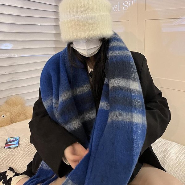 Bufanda De Invierno Para Mujer, Bufanda De Cachemira De Lujo Para OtoñO E Invierno, Chal CáLido Grueso, Bufanda Esponjosa CláSica Con Borlas, Chal Suave De Color SóLido One Size Gray-image