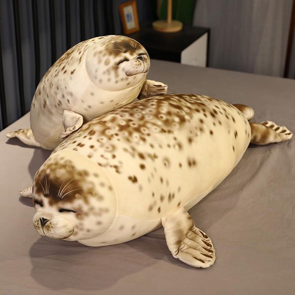 120CM Gigantyczne Urocze Pluszowe Zabawki Lew Morski Kawaii Zwierzę Morskie Foka Poduszka Do Rzucania Wypchana Poduszka Do Spania Lalka Prezent Urodzinowy Dla Dzieci 75Cm-image