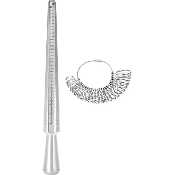 Talla Reino Unido Mandril De Anillos Barra Calibrador De Dedos Medidor De Tallas Juego De Herramientas De MedicióN De JoyeríA-image