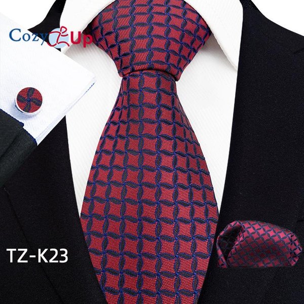 Conjunto De Tres Piezas Cozy Up Paisley Moda Negocios Corbata Para Hombre Incluye Corbata Gemelos PañUelo Brown-image