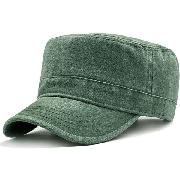 Gorra Militar De AlgodóN De Talla Grande Con Visera Plana Primavera Verano Lavada Desgastada AlgodóN Puro Gorra De BéIsbol Protector Solar Para Exteriores Gorra De Recluta 50-55Cm Gray-image