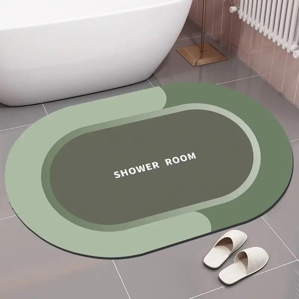 Alfombrilla Absorbente De Secado RáPido De Barro Diatomeas Para BañO Puerta De BañO Antideslizante Y Para Pies Sucios Alfombrilla De Suelo 60 * 90Cm (Crystal Velvet)-image