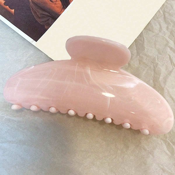 Pinza De Pelo Minimalista Con Textura De MáRmol Brillante, Accesorios Para El Cabello De PláStico, Pinza De Garra Para El Cabello, Pinzas De Garra, Pasador Para El Cabello, Pinza De MandíBula Para El Cabello Blanco-image