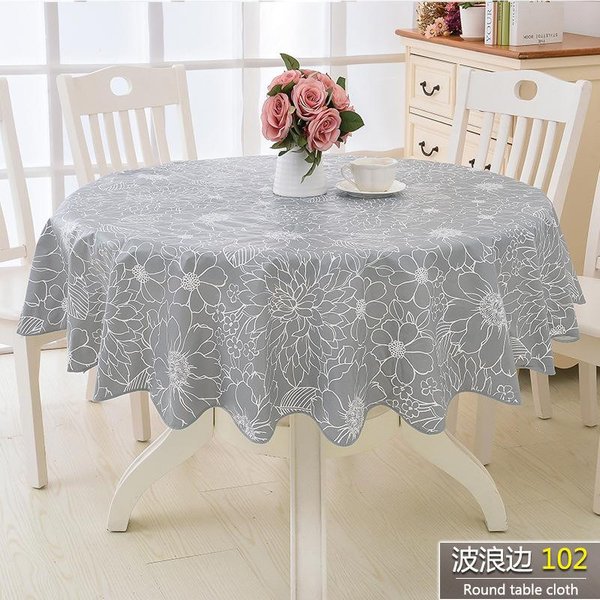 Wodoodporny PVC Obrus OkrąGłY Obrus Nappe Obrus Na Stół Weselny Dla Domu Obrus Kuchenny Kominek Diameter 180Cm-image