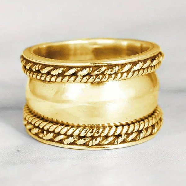 Huitan Anillos De Metal Liso Para Mujer Color/Color Oro/Negro Anillos De Dedo Femeninos Simples Y Elegantes JoyeríA Hip Hop Y2K Para Chicas 12-image