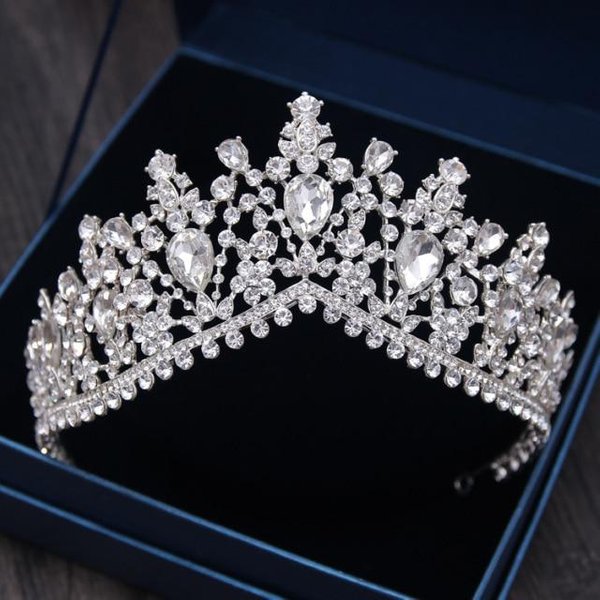 Barokowy BrąZowy Czarny Zielony Kryształ ŚLubne Tiary Korona Vintage Diadem Z KryształKami Dla Panny MłOdej Opaski ŚLubne Akcesoria Do WłOsóW White-image
