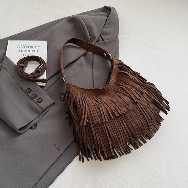 Modna Torebka Damska Maillard, Stylowa, Retro Torba Tote, Torba Pod Pachę O DużEj PojemnośCi Khaki-image