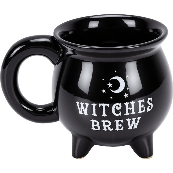 Taza Caldero De Bruja CeráMica Negra Taza De Café Brew De Brujas Para Hogar Oficina Dormitorio-image