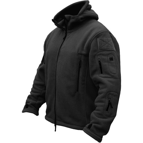 MęSka Taktyczna Kurtka Polarowa Zimowa CiepłA, Zapinana Na Zamek, Bluza Wojskowa Z Wieloma Kieszeniami, Kurtka Turystyczna, MyśLiwska, Outdoorowa XL-image