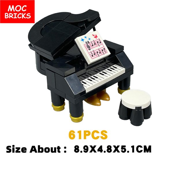 Zestaw MOC Klocki Muzyczny Grand Piano Meble Domowe City Klocki Budowlane Akcesoria Zabawka Dla Dzieci Dziecko Edukacyjne Lalki-image