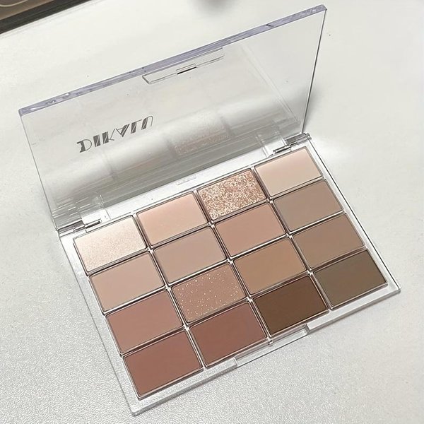 Paleta De Sombras De Ojos De 16 Colores, Mate, Brillo, Sombra De Ojos Brillante, Maquillaje De Ojos De Larga DuracióN Gray-image