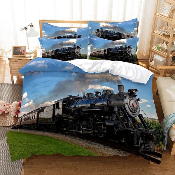 Luksusowy Zestaw PośCieli Zestaw Poszewek Na KołDrę PośCiel 3D Drukowana Cyfrowo PośCiel Rozmiar Queen Fashion Design EU Single(135X200Cm) Gray-image