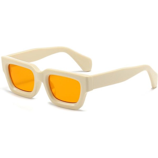 Gafas De Sol Rectangulares CláSicas Gafas Damas Hombres Tendencia CláSica Masculino Gafas De Sol Estilo DiseñAdor Punk Gafas De Conducir UV400 As Picture Beige-image