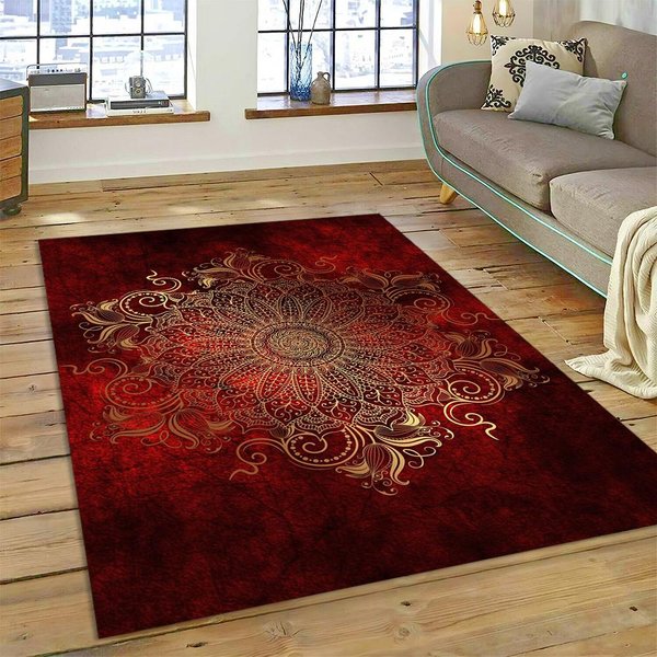 Bohemia Medytacja Mandala Natura Joga Kwiat Dywan Dywan Dla Domu Salon Sypialnia Sofa Wycieraczka Decor, Dywanik Mata AntypośLizgowa 40X60Cm-image