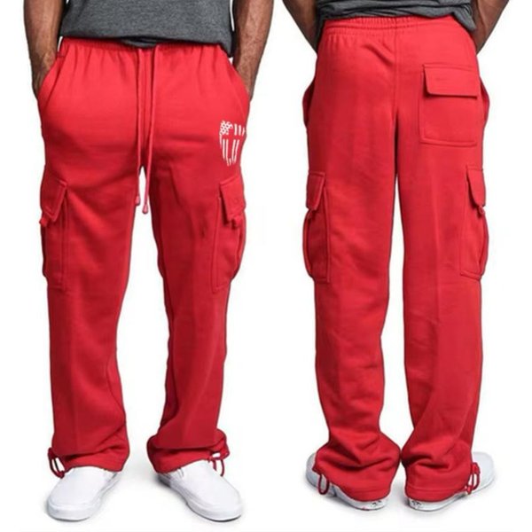 Nuevos Pantalones Casuales De Trabajo Para Hombre Sudaderas Rectas Deportivas Multibolsillo Sueltos XL-image