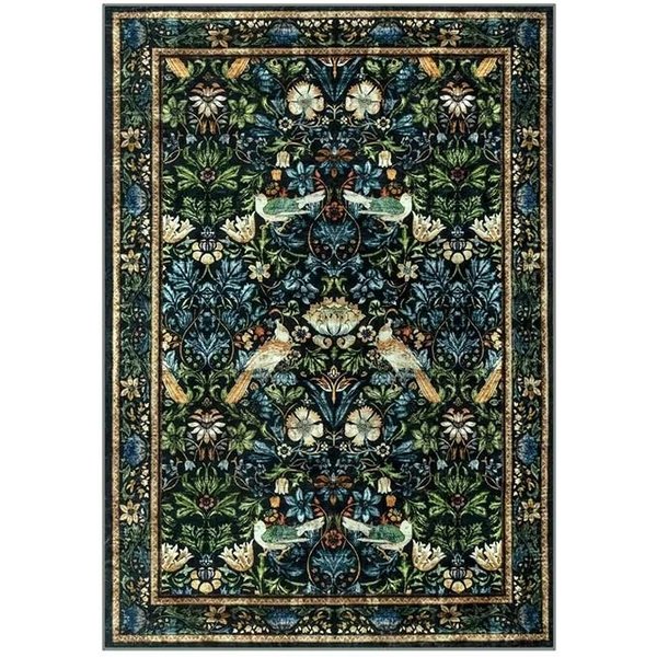 Dywan Do Salonu DużY RóżOwy Dywan Do Sypialni Mata PodłOgowa PrzyłóżKowa Dywany Z Wiosennym Kwiatem RośLinnym Styl Pastoralny Dekoracja Domu Dywan 40X60Cm Black-image