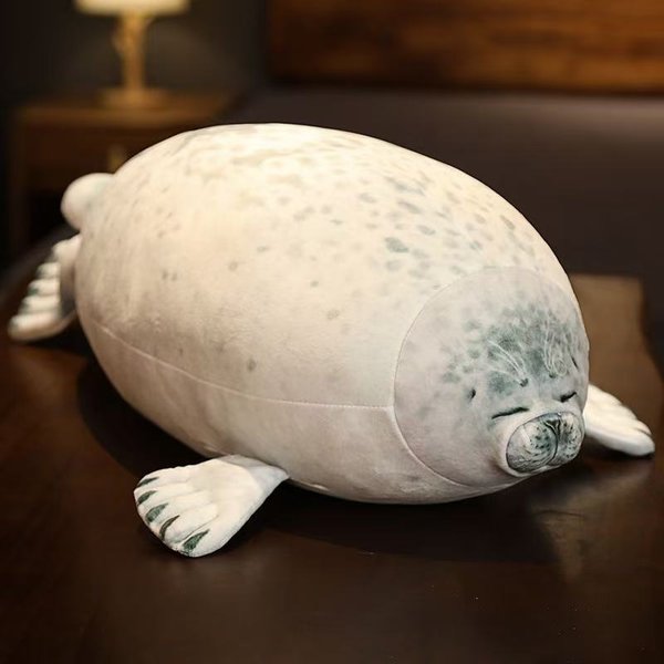 Nueva Almohada Sello Blob Enojado Gordita 3D Novedad Foca MuñEco Peluche Juguete Relleno Almohada Para Dormir Bebé Regalos Para NiñOs NiñAs 80Cm-image