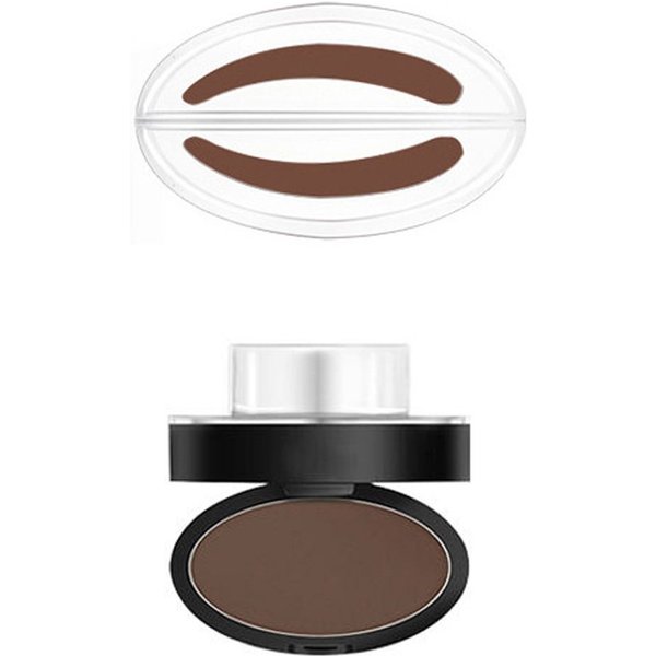 KształT NarzęDzie Do MakijażU Stempel PiecząTka Do Brwi Stempel Puder Do Brwi Paleta Puder Do Brwi Stemple Do Brwi Curved Eyebrow Ciemny Kolor BrąZowy-image