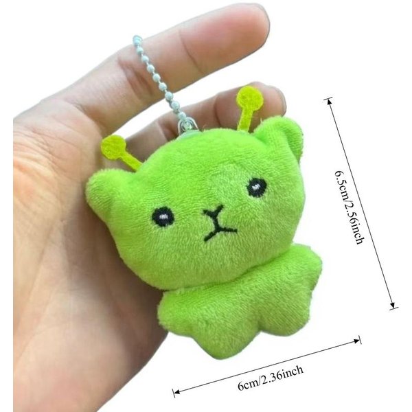 Uroczy Pluszowy Wisiorek Kot Obcy Super MięKkie Pluszaki Lalki Breloczek Kawaii Mini Zabawka Wisiorek Do Plecaka Urocza Dekoracja Torby Prezent ŚWiąTeczny 6Cm-image