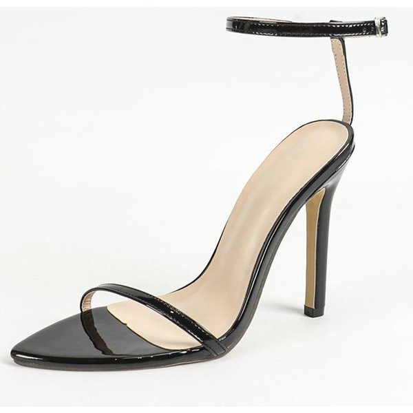 Liyke Zapatos De Fiesta Stripper Para Mujeres Negras Sexy Fetiche Sandalias De TacóN De Aguja Moda De Verano Correa Con Hebilla Gladiador Tacones Altos Sandalias 35 Negro-image