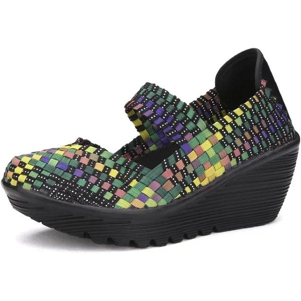 Sandalias De Plataforma Tejidas De Moda De Punta Abierta CóModas Transpirables Zapatos De Mamá Casuales De Suela Gruesa Sandalias Mujer 2024 38-image