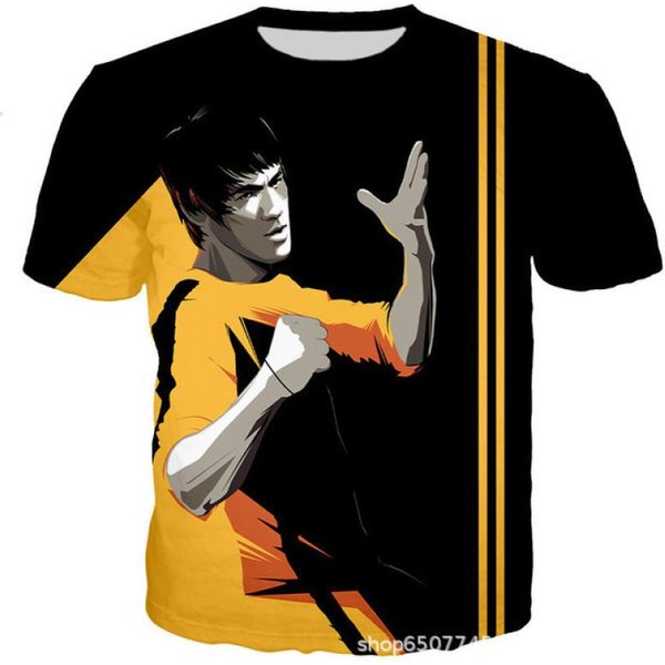 Camiseta Informal De Manga Corta Con Cuello Redondo Para Hombre, Ropa Deportiva Con Estampado 3D De La Serie Kung Fu, Moda De Verano, Ropa Informal De Moda, Tops De Gran TamañO 4XL-image