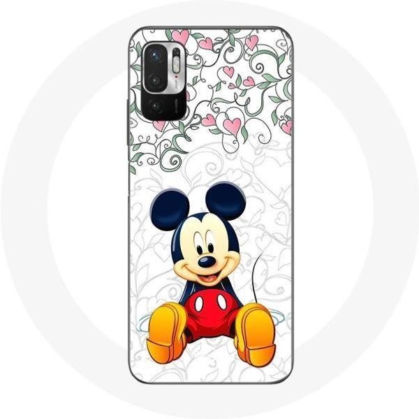 Funda - Mickey Mouse - Xiaomi Redmi Note 10 5G - Flexible - Multicolor - Flores Corazones Puro-image