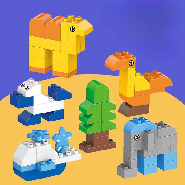 Bloques De ConstruccióN De Escena De PartíCulas Grandes Bloques De ConstruccióN Para NiñOs Juguetes Para NiñAs Bloques De ConstruccióN De PartíCulas Grandes Juguetes Regalo Para El DíA Del NiñO 22.8*7.3*17Cm Yellow-image