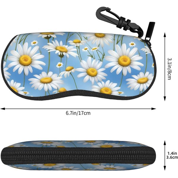 Urocze KreskóWkowe Etui Na Okulary Kwiat Stokrotki Akcesoria Akcesoria PudełKo Do Przechowywania OkularóW PrzeciwsłOnecznych KreskóWkowe PudełKo Na Okulary One Size Gray-image
