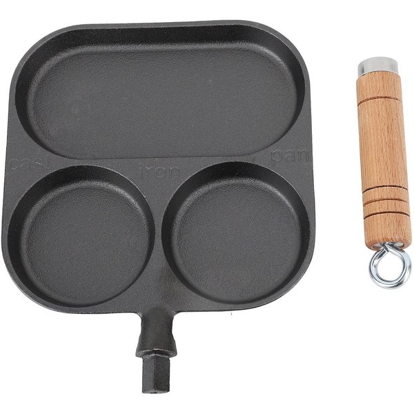 SartéN Para Desayuno De 3 Secciones SartéN Para FreíR Huevos Sin Recubrimiento Parrilla Dividida SartéN De Calentamiento RáPido Espesa L(For 6.5-9Kg)-image