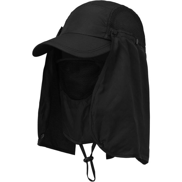 Czapka WęDkarska Outdoor Sport Hiking Daszek Czapka Z Filtrem UV OsłOna Twarzy I Szyi Czapka WęDkarska Z Ochroną PrzeciwsłOneczną Black-image