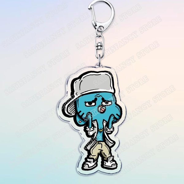 Llaveros Populares De Dibujos Animados Gumball Watterson Para Accesorios Encantadores Darwin Watterson Tawog Llaveros JoyeríA Fans Amigos Regalos White-image