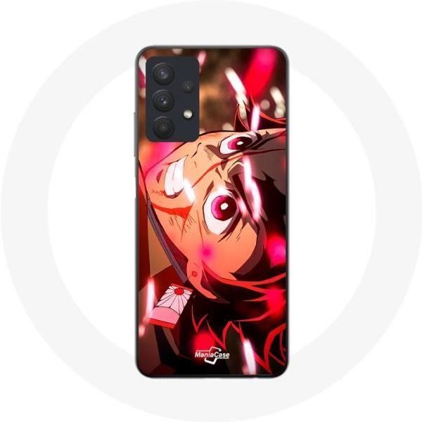 Funda - Maniacase - Samsung Galaxy A32 5G - Tanjiro Y Nezuko - Flexible - Negra-image