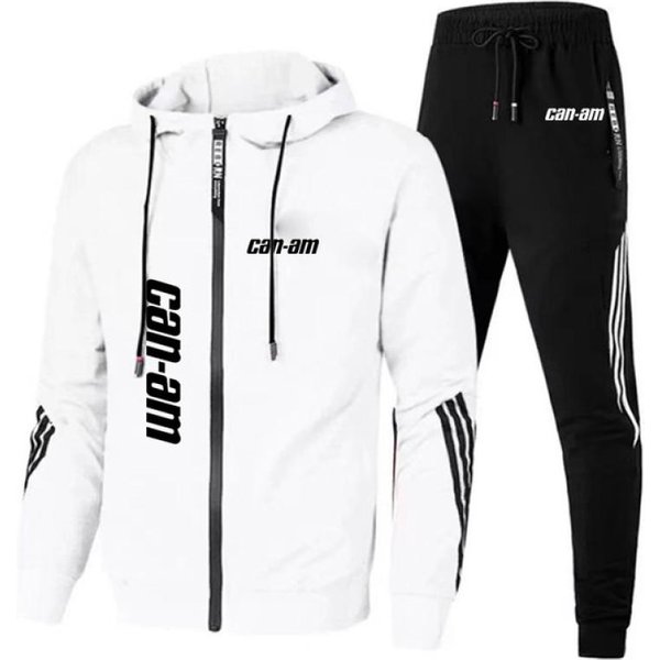 Can Am Team Spyder Motocykle Drukowane MęSkie Zestawy Jesienno-Zimowe Bluza Z Kapturem Na Zamek + Spodnie DwuczęśCiowy Dres Odzież Sportowa Dresy Xl-image