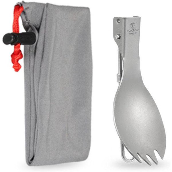 Tomshoo-Tenedor Plegable De Titanio Para Acampar Al Aire Libre, Senderismo, Mochilero, Cena, Utensilio Deportivo, Vajilla-image