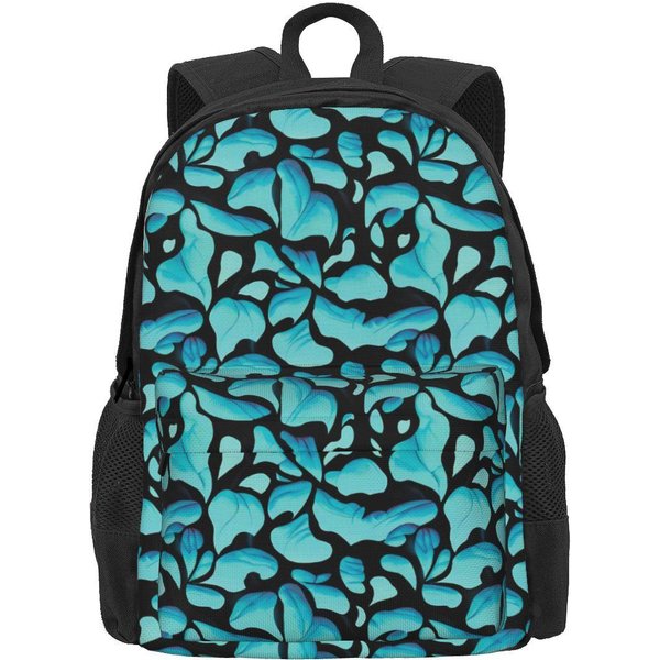 Mochila Con Estampado De Hojas Azules Mochilas De Senderismo Hojas Abstractas Estudiante Unisex DiseñAdor Bolsas Grandes Escolares Mochila Divertida 36X32X10Cm-image