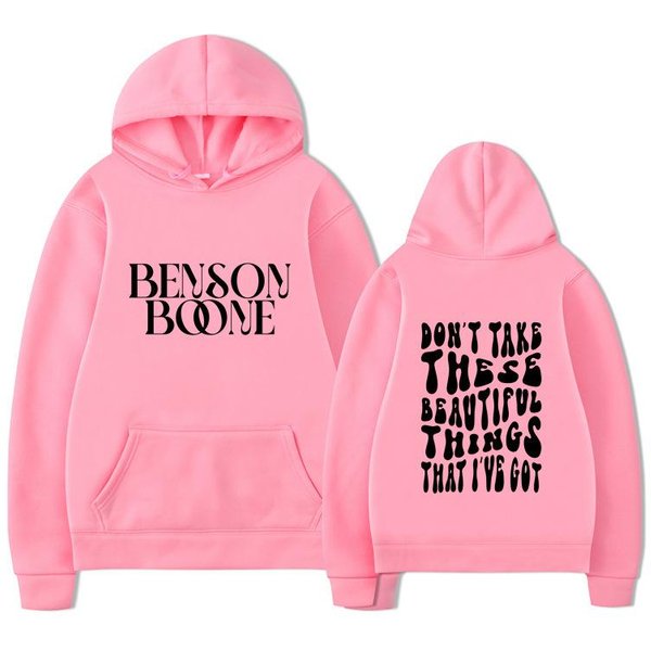 Sudadera Con Capucha Benson Boone Para Hombre Y Mujer, Sudadera Estampada Unisex, Ropa Urbana Estilo Hip Hop, Tops De Moda De OtoñO Invierno XL Pink-image